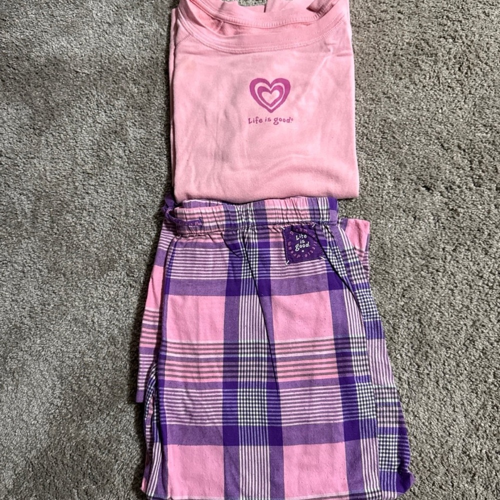 Life is good pajamas sweatshirt medium pants medium rare htf